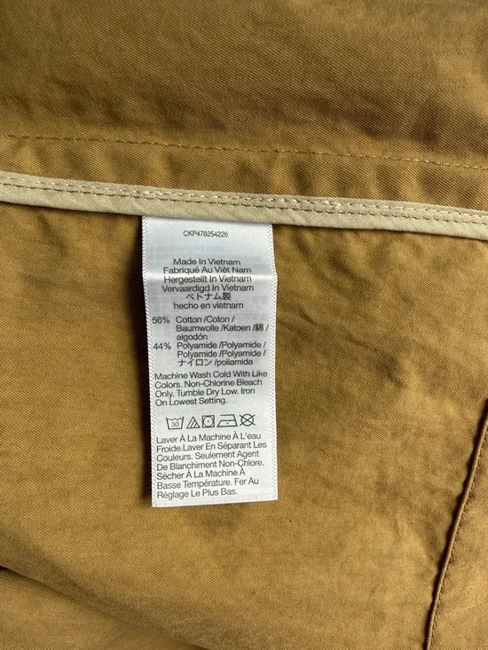 NWT Madewell Double-Breasted Crop Trench Coat in Dark Khaki - M Flaws - Picture 9 of 11